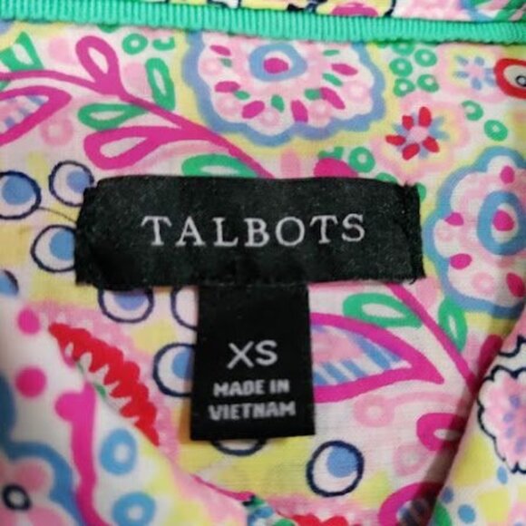 NEW Talbots Dreamy Paisley Print Classic Cotton Button Up Shirt Women's Size XS - Picture 4 of 9